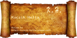 Kuczik Hella névjegykártya